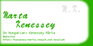 marta kenessey business card
