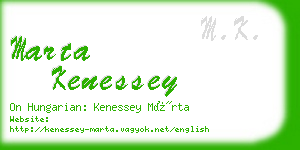 marta kenessey business card